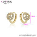 97404 xuping fashion 14K gold color jewelry synthetic zircon paved ladies hoop Earrings